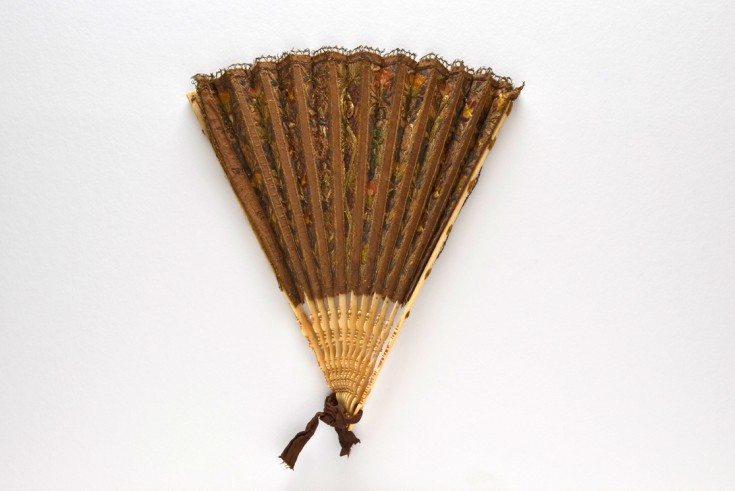 Embroidered folding fan, c. 1590-1630